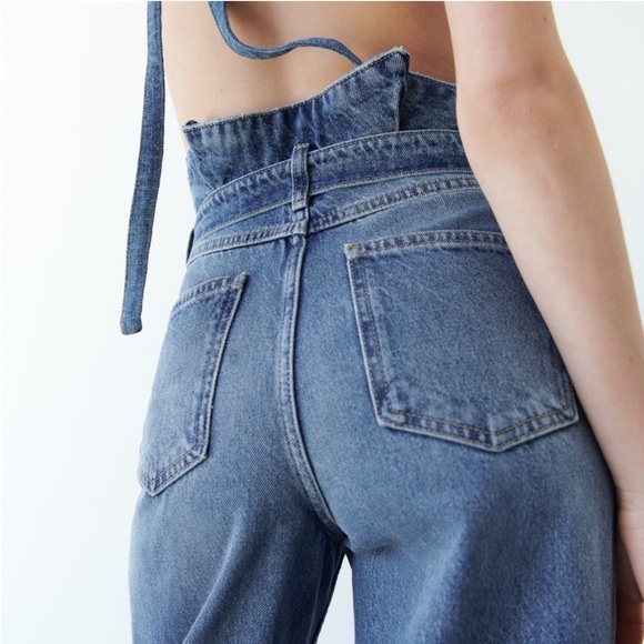 ZARA NWT ZW HIGH WAISTED PAPERBAG JEANS - Picture 4 of 4